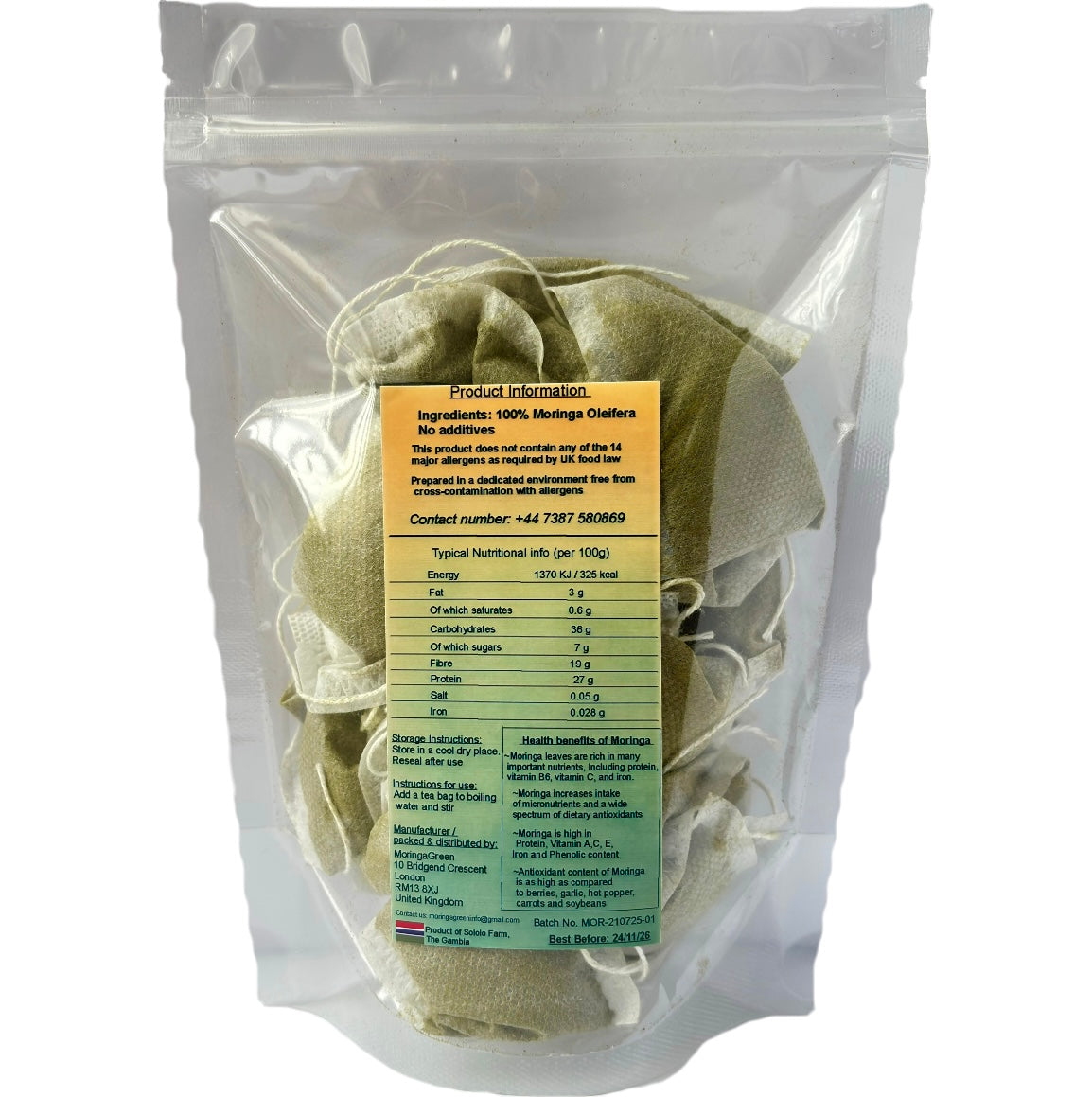 Organic Moringa Leaf Tea | 25 Tea Bags